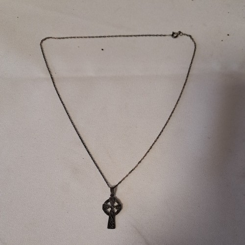 Sterling silver celtic cross - silver,