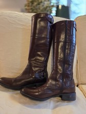 Women's Jones The Bootmaker Knee High Leather Boots Chestnut Brown Size 6 / 39