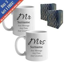 Personalised and mrs mug - and,
