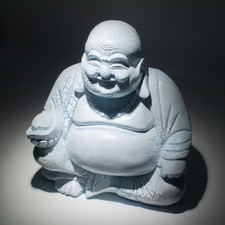 Laughing buddha lamp sky blue - laughing,