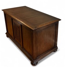 Antique Jacobean Style Oak Blanket Box Ottoman Toy Box Storage Trunk