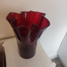 Large Red Murano Style Vase