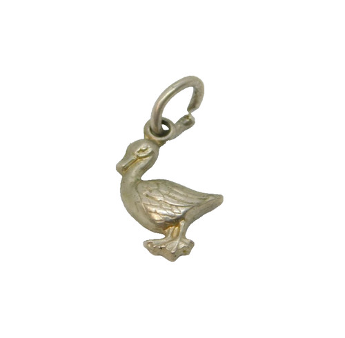 Sterling silver duck charm - sterling,