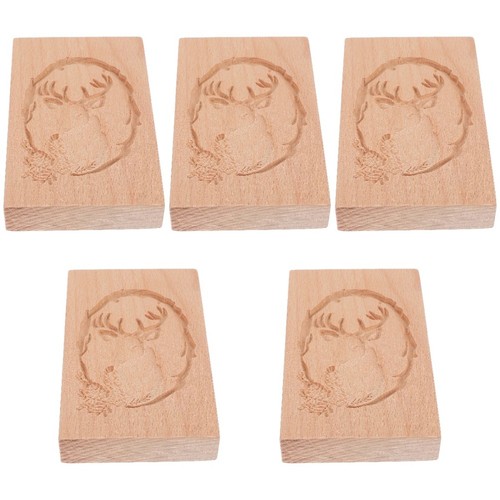 Carved wooden biscuit press - carved,