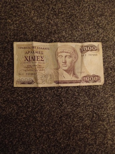 Greek drachma 1000 bank - bank, note