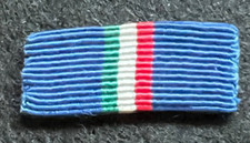 SINGLE MEDAL RIBBON NO BAR - POSSIBLE MERCHANT NAVY BUT WHITE STIPE SEEMS THICK