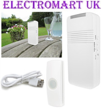 WIRELESS CORDLESS PORTABLE USB RECHARGEABLE DOOR BELL CHIME 150 METER RANGE