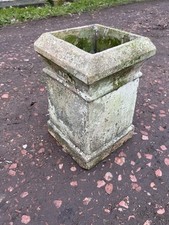 Beautiful Reclaimed Clay Plain Square Thick Beaded Chimney Pot, garden planter