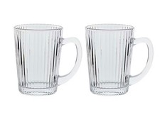 4 x Ribbed Glass Latte