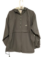 Adidas Large Men's Grey Hooded Windbreaker Jacket 100% Polyester, HO