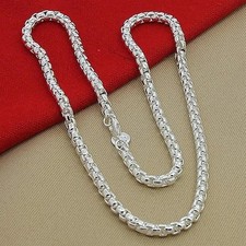 Fashion Solid 925 Sterling Silver Chain Necklace 18"/20"/22/24" Men Women Unisex