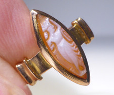 Edwardian 9ct Gold Cameo Ring UK Hallmark Chester Size N 1/2 Boxed