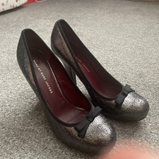 Marc By Marc Jacobs Metalic Silver High Heels Court Studs Bow Shoes Size 39.5
