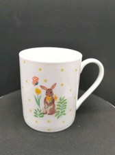 John Lewis Porcelain Rabbit With Flowers Mug 3641 Excellent Condition