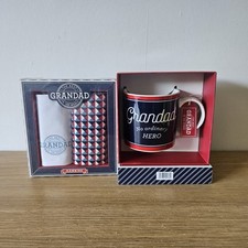 Boxed Hero Grandad White Mug and Handkerchief Hankies Mini Gift Bundle