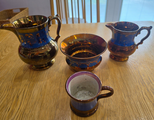Antique copper blue lustre - antique,