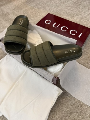 Gucci slider sandals khaki - sandals,,