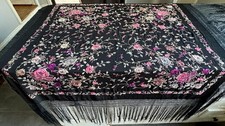 Vintage silk embroidered - silk, piano