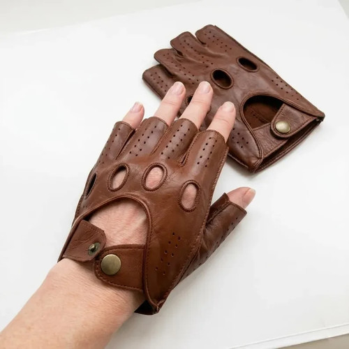Sheepskin leather fingerless - sheepskin,