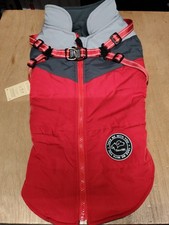 Savlot Fleeced Lining Dog Coat With Built In Harness, Size XL (43cm Back) 