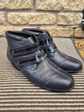 Pavers Navy Blue Leather Ankle