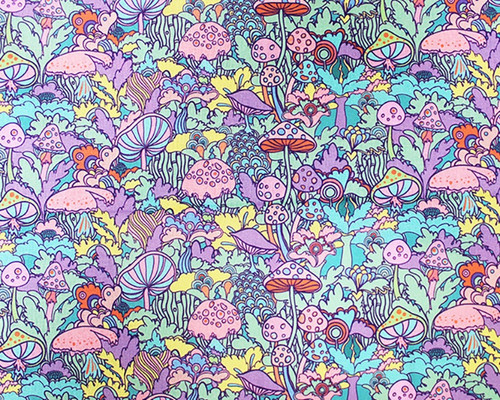 Retro mushrooms fabric - retro,
