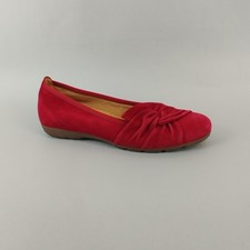 Gabor Hovercraft Shoes Womens 4 Red Suede Leather Ballet Flats Slip On Pumps