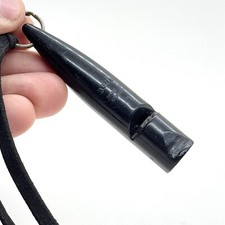 ACME 210½ BLACK PLASTIC WHISTLE MADE IN ENGLAND VINTAGE DOG REFEREE TOOL