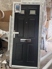 Brand New Composite Front Door - Black Front & White Inside 925 X 2060 Mm