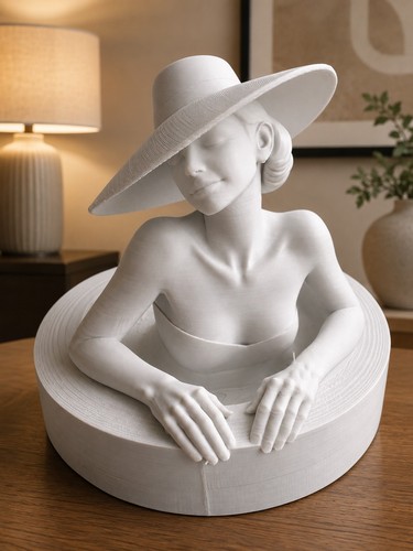 Elegant lady hat sculpture - lady,