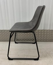 NEXT WYATT DINING CHAIRS - PAIR - MONZA CHARCOAL (GREY)  FAUX LEATHER