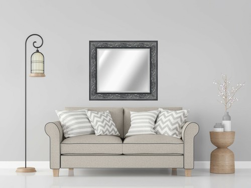 Mirror large gunmetal - gunmetal, framed
