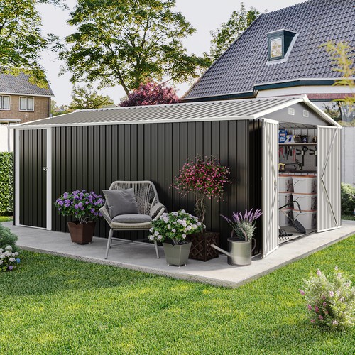 10x14ft outdoor metal storage - 10x14ft,