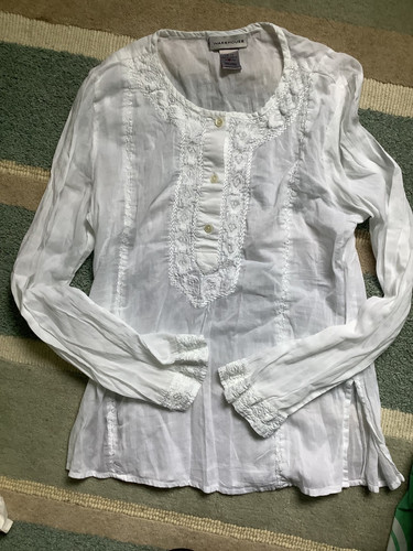 White cotton top indian kurta - cotton,