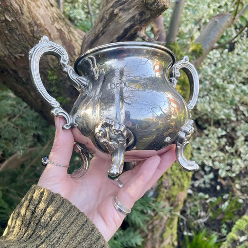 Antique silver cauldron - antique,