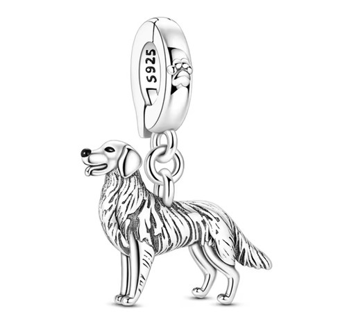 Golden retriever dog charm 925 - golden,