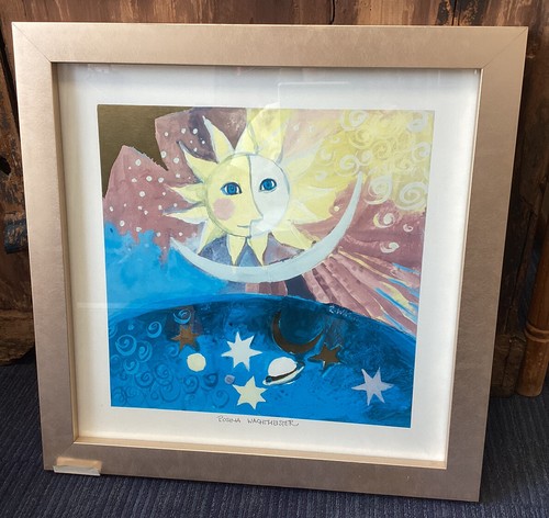 Red cheek print framed - cheek,
