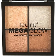 TECHNIC Mega Glow Make-Up Quad Highlighter Baked Powder Palette Vegan 10g *NEW*
