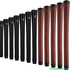 The Grip Master The Roo Leather Golf Grips Black Red BUNDLE Sets Core .600"