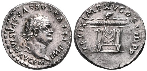 Titus denarius - titus,, 79-81.