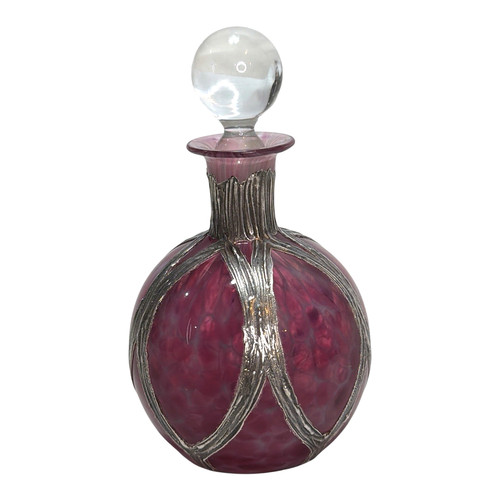 Cranberry glass perfume bottle - cranberry,