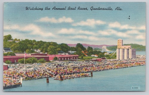 Postcard watching annual boat - postcard,