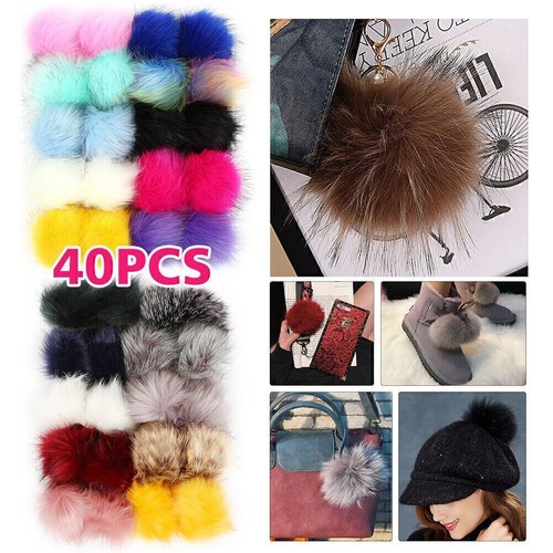 40pcs faux fur pom - 40pcs,