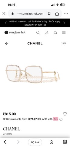 Chanel ch2195 gold metal frame - metal,