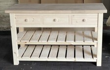 Freestanding Pine 3 Drawer Unpainted Kitchen Unit.