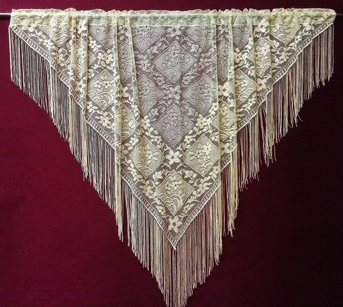 Lace fringe window valance - fringe, 56"
