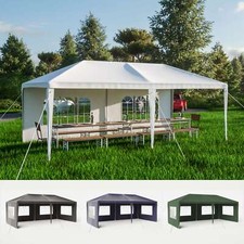 BIRCHTREE Gazebo PE 3x6m Garden Party Wedding Camping Tent With 6 Walls Canopy