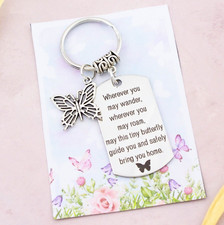 Butterfly Keyring, Stay Safe, Comforting Sympathy Gifts, Granddaughter Gifts