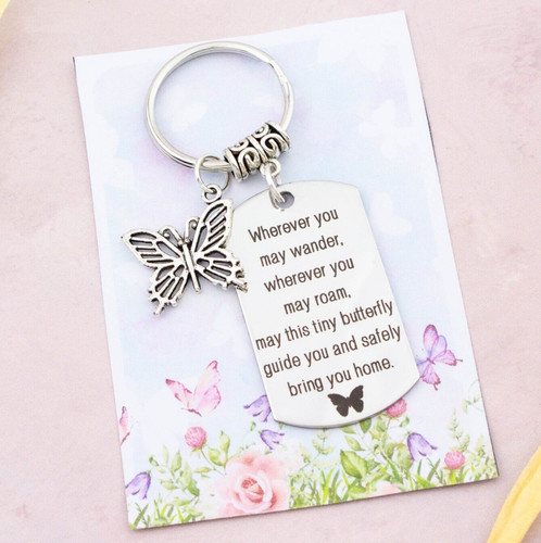 Butterfly keyring stay safe - keyring,,