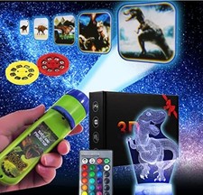 3D Dinosaur Night Light 7 Colour Changing LED Touch Table Lamp With Remote